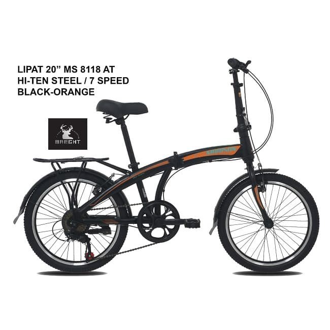 SEPEDA LIPAT - MORISON 7Speed MS 8118 AT size 20inch warna Black-Orange
