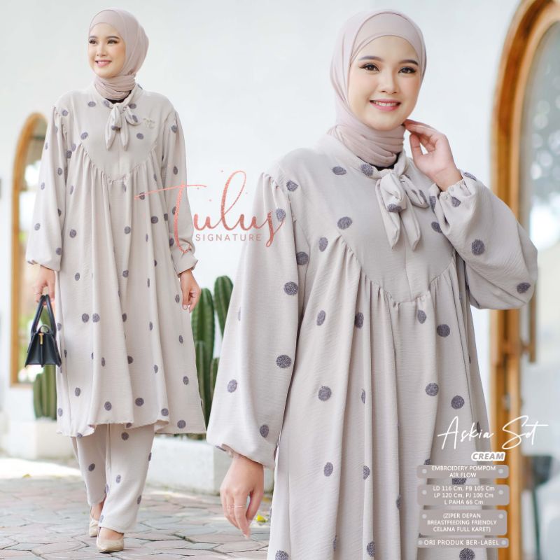 ASKIA SET / SETELAN TUNIK + CELANA PINGGANG FULL KARET