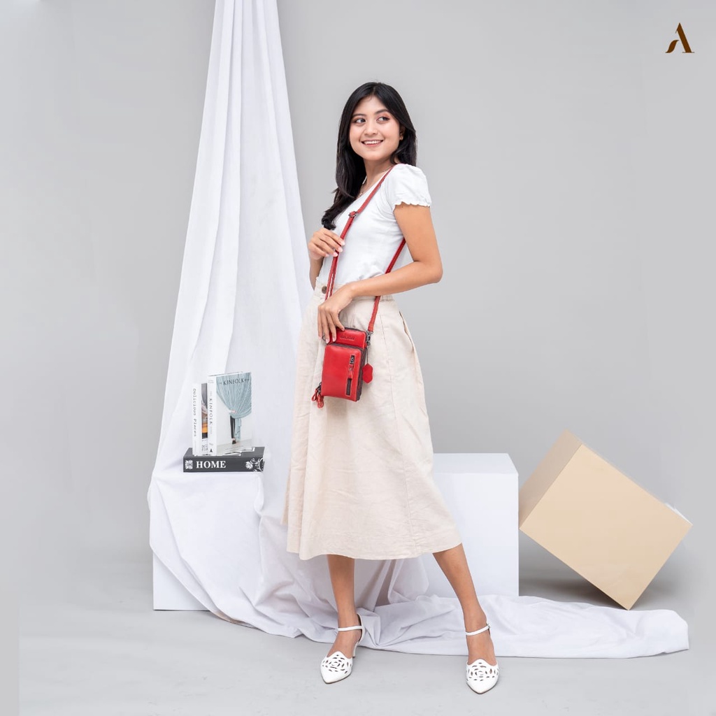 Tas wanita Kulit Asli Tas Selempang Minibag Alona Siren 100 % Original Kulit Sapi Asli Premium