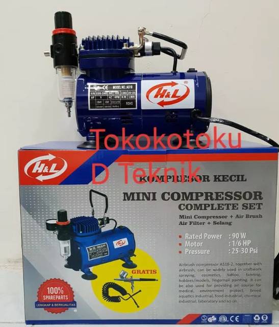 Kompresor Mini Compressor Complete Set With Air Brush H&amp;L