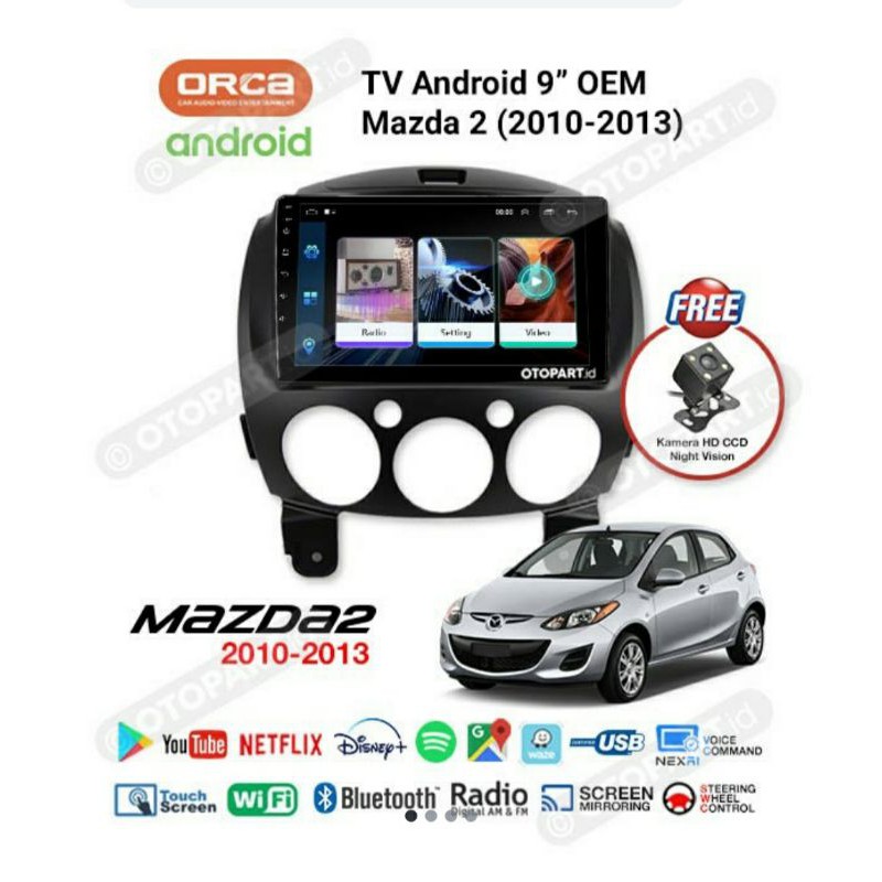 Head unit oem masda2 orca - tv android masda2 - tv android orca adr9988 9 inch