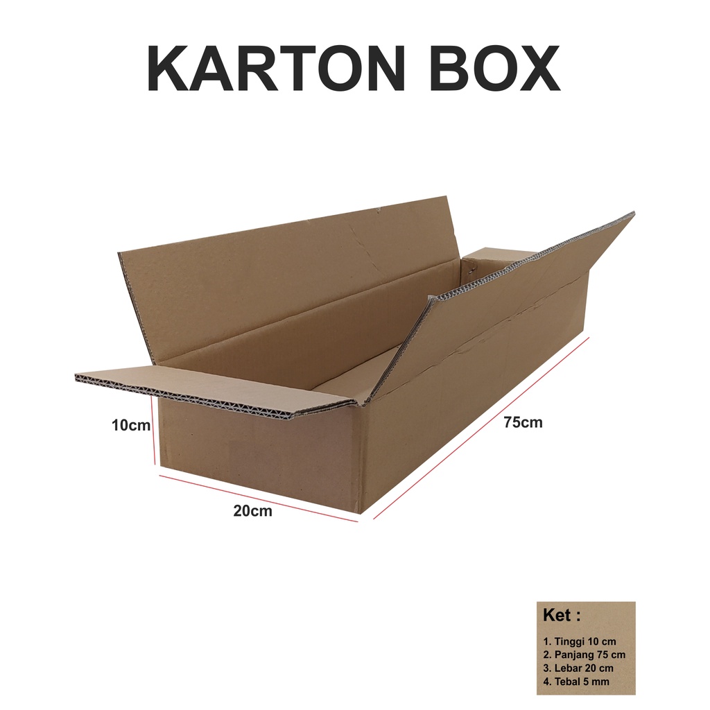 

Kardus / Box / Karton / Kotak Packing Polos - 75 X 20 X 10 CM
