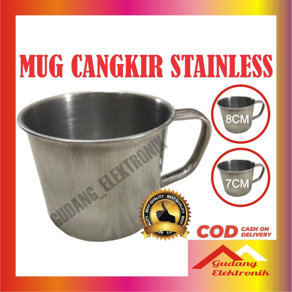 Mug Cangkir Stainless Steel 555 Kecil Murah Untuk Kopi Teh dan Susu