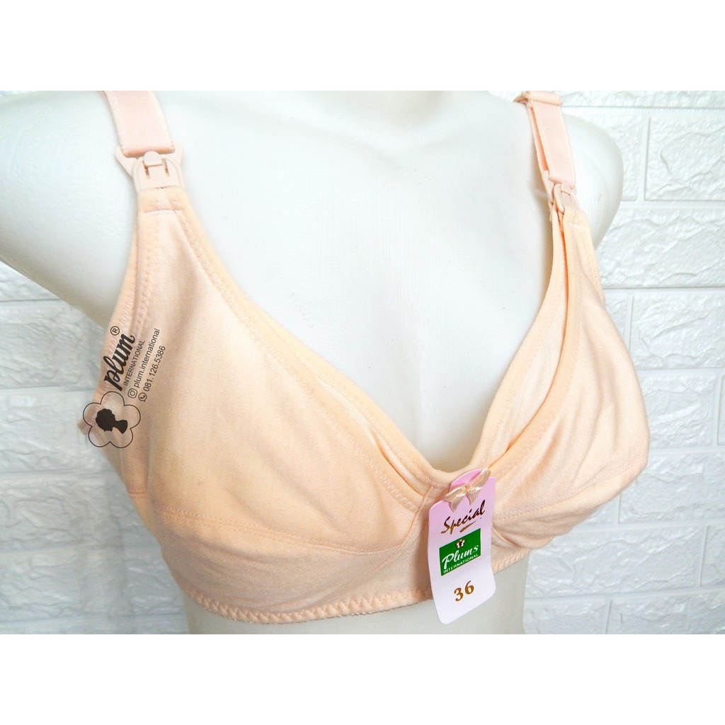 BH Menyusui Bra Menyusui Plum Katun Polos Perlengkapan Ibu Hamil dan Menyusui