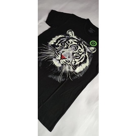 Kaos Pria Macan Putih New Glow Rhymes Baju Cowok Jumbo M-XXXL Animal 3D Big Lengan Pendek Premium