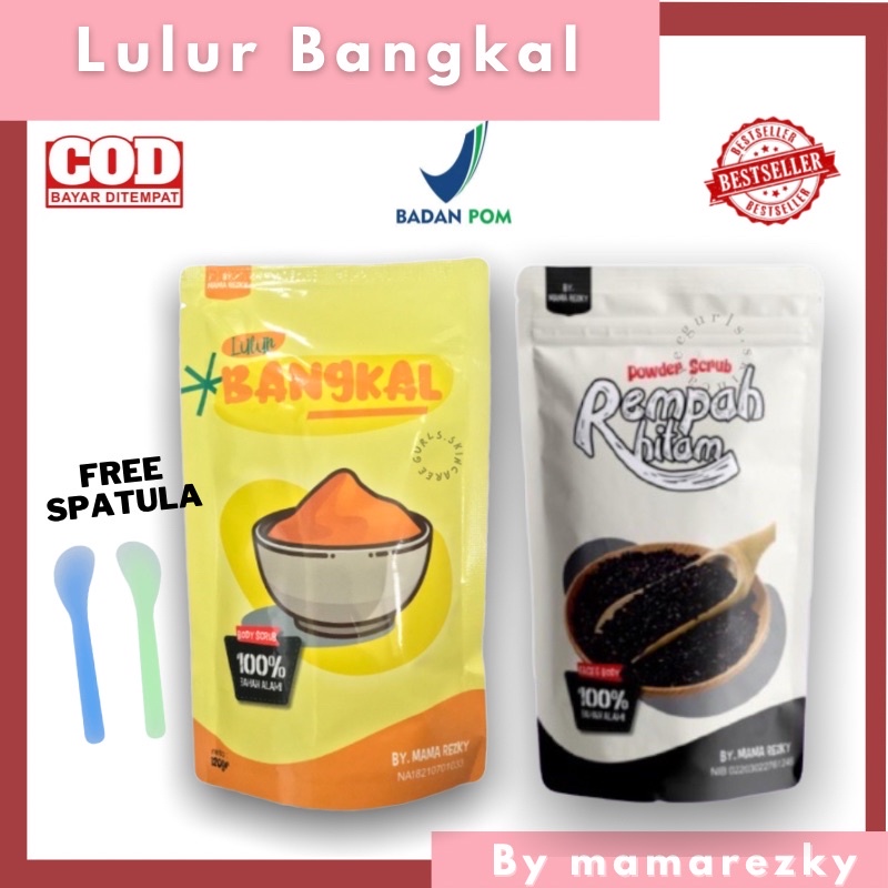 LULUR BANGKAL BODY SCRUB 100% BAHAN ALAMI BY MAMA REZKY ISI 20 GRAM facial mist REMPAH HITAM FACE &amp; BODY 100gr BY MAMA REZKY