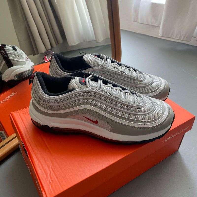 Nike Air Max 97 Golf Silver Bullet Metallic Silver Varsity Red White Black UA BNIB