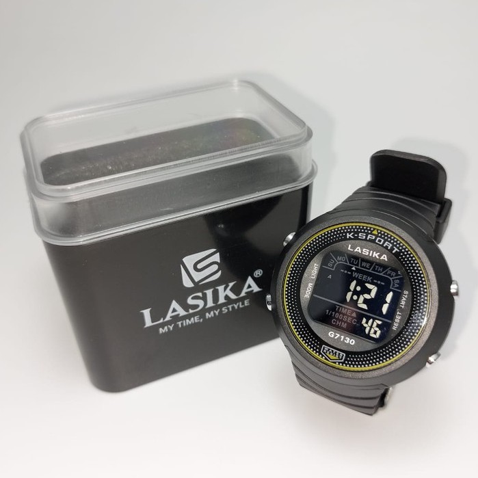 Jam Tangan Sporty Lasika Digital Type 7130 Series Layar Hitam Anti Air Super Premium