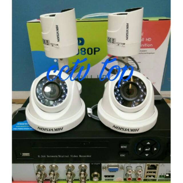 PROMO DIBULAN INI PAKET CCTV 4 CHANEL HIKVISION 2.0 MEGA PIXEL +HDD KOMPLIT