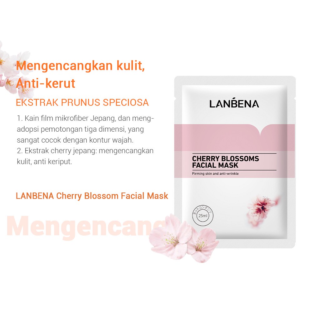 [BPOM] LANBENA Sheet Mask Orange // Peach // Avocado // Cherry Blossom // Aloe Vera // Tea Tree //  Pore Treatment