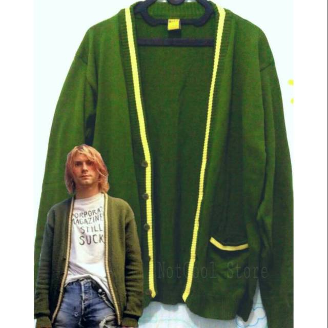 green cardigan kurt cobain