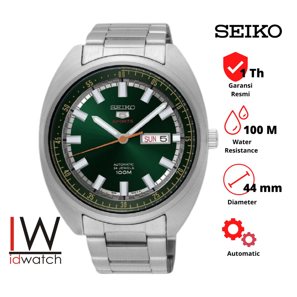 Seiko 5 Sports SRPB13K1 Automatic Turtle Jam Tangan Pria Original SRPB13 Cowok Strap Stainless