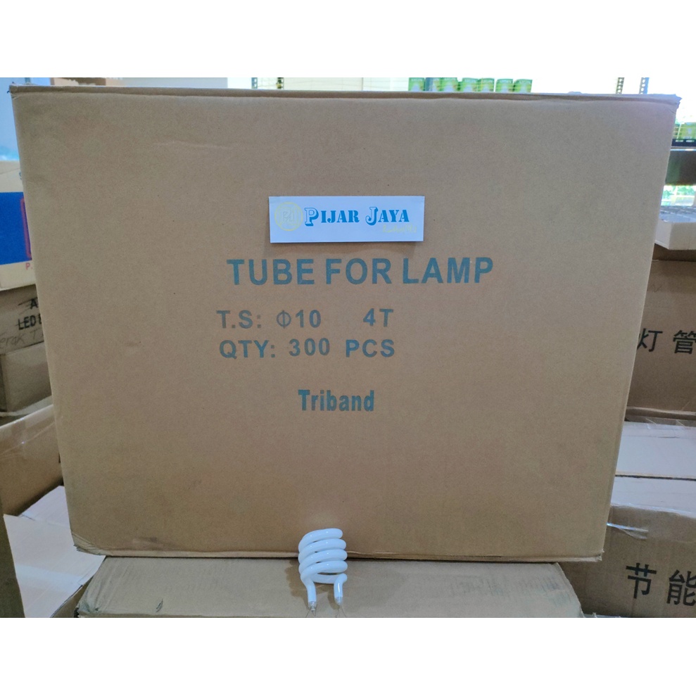 x50 pcs Kaca Lampu Spiral 23 watt Triband 4T 23w Ulir + PACKING KAYU