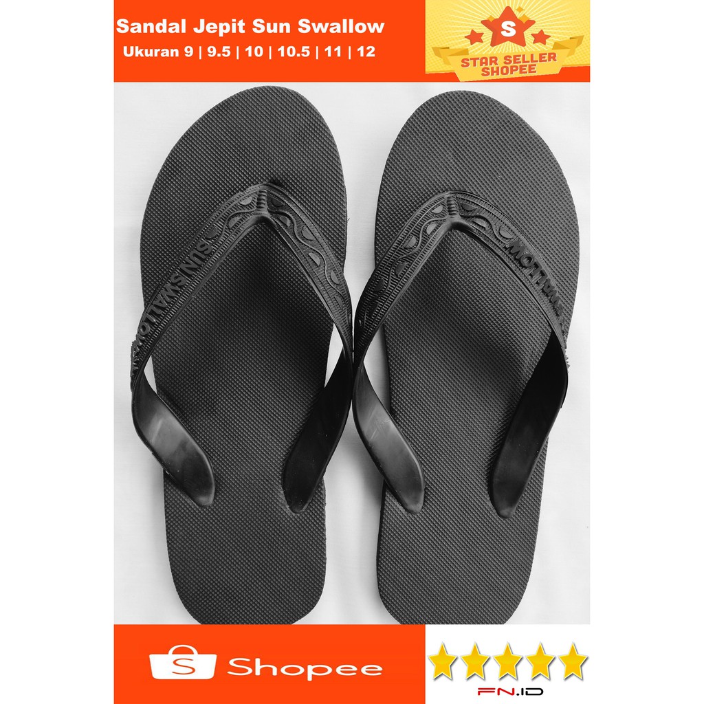 Sandal Jepit Sun Swallow Hitam Polos