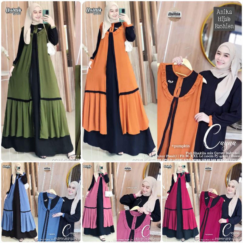 CAYNA ORIGINAL BY UWAIS HIJAB. GAMIS DRESS MAXY SYAKILA BUSUI. DRESS MAXY PREMIUM PRODUK