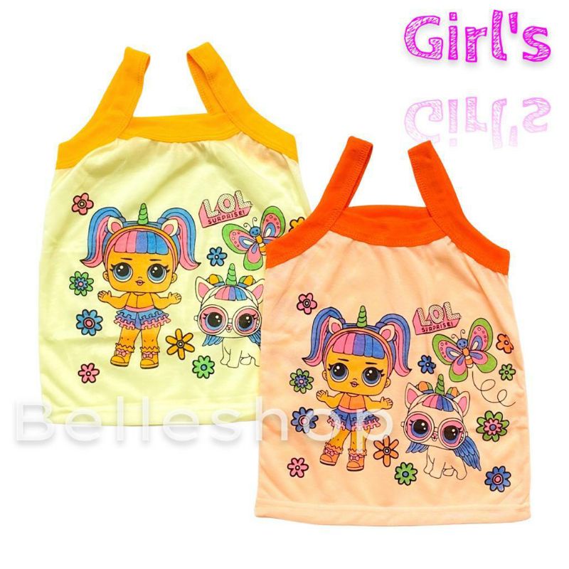 12 Pcs Singlet Anak Motif Kartun LOL