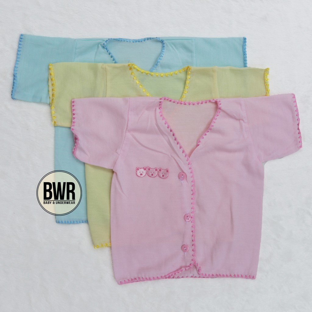 Baju Boboko BORDIR WARNA | Baju Kancing Bayi Newborn Murah Berkualitas - Bwr