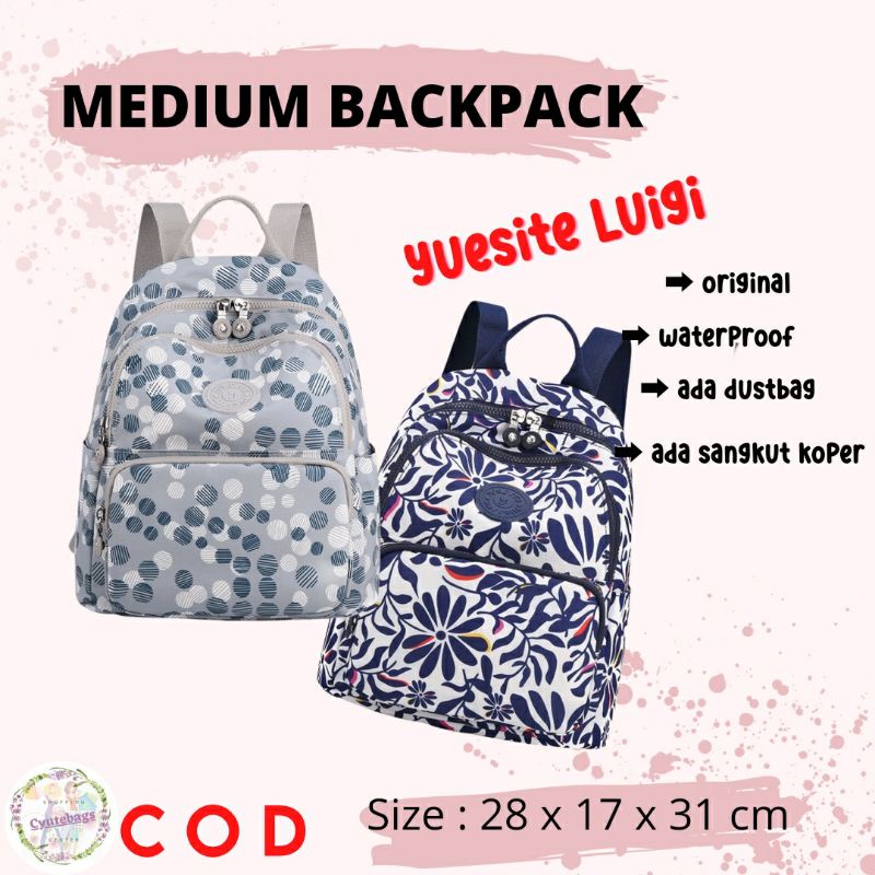 Tas ransel wanita medium backpack yuesite luigi original cyutebags