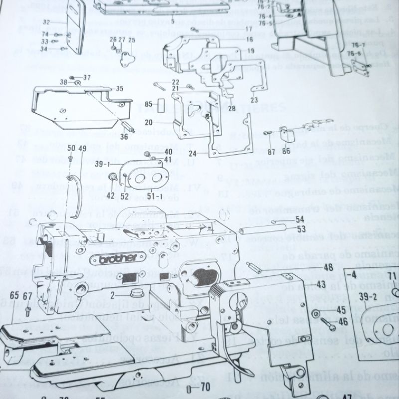 107321-003 Stud Screw / Baut Tutup Gear Mesin Jahit Lobang Kancing Brother 814