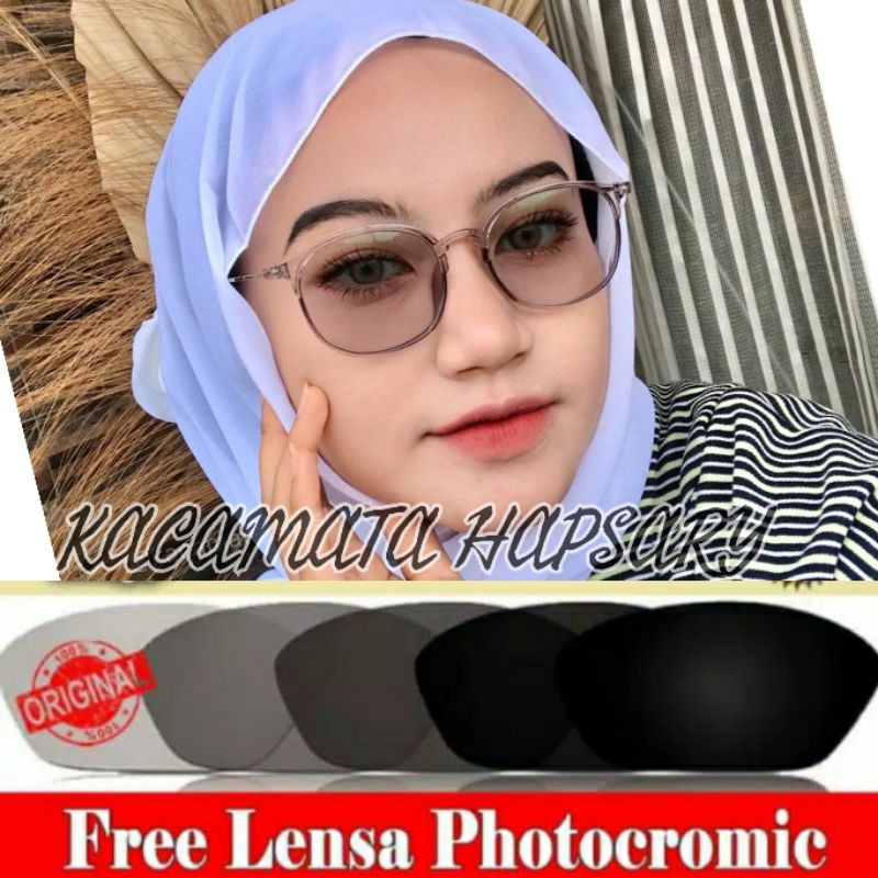 PAKET FRAME + LENSA PHOTOCROMIC | KACAMATA MINUS | KACAMATA ANTI RADIASI | KACAMATA WANITA 2124