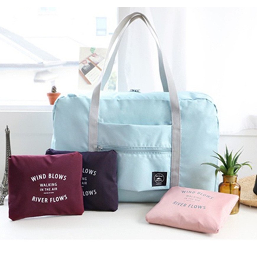 Travel Bag Murah Praktis Tas Lipat Besar Hand Carry Bag/Wind Blows/River Flows