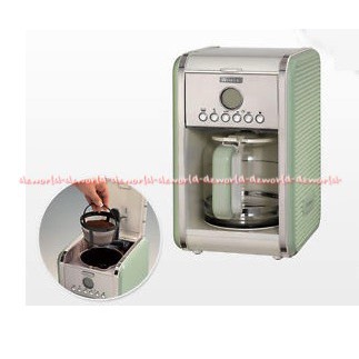 Ariete Vintage Coffe Machine Green Bergaya Vintage Dengan Detail Warna Pastel 0.9 L