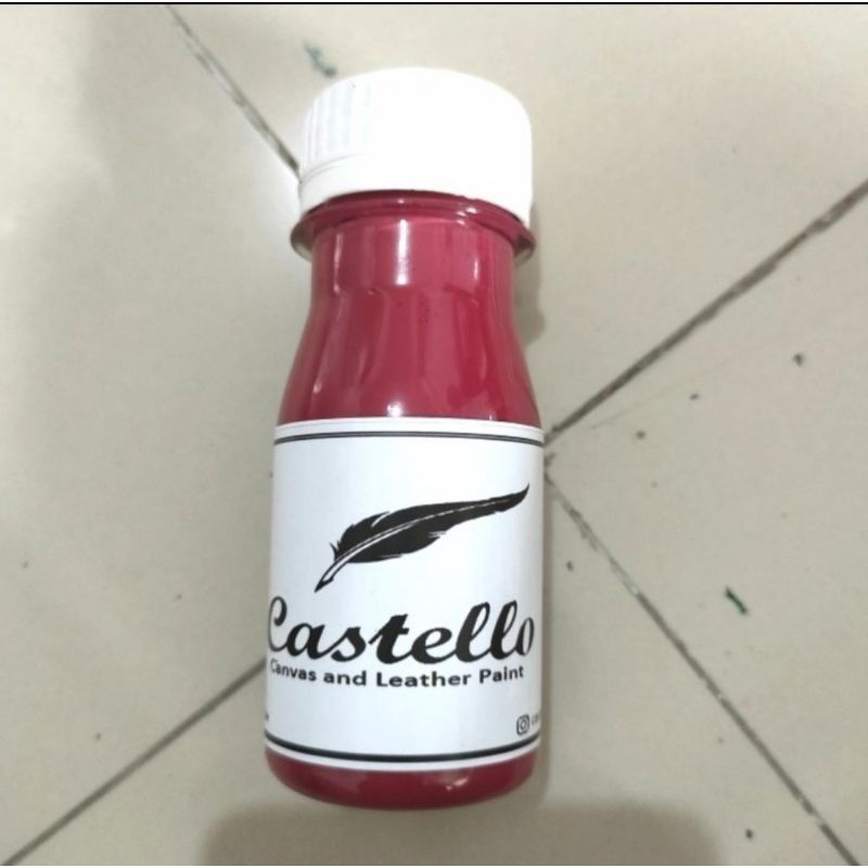 Castello paint merah anggur cat sepatu tas kulit kanvas