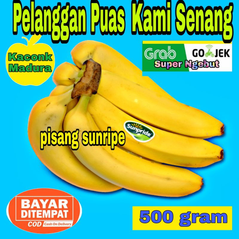 

pisang sunripe 0.5 kg/500 gram/sunpride/buah pisang/pisang fresh/buah segar/pisang ambom