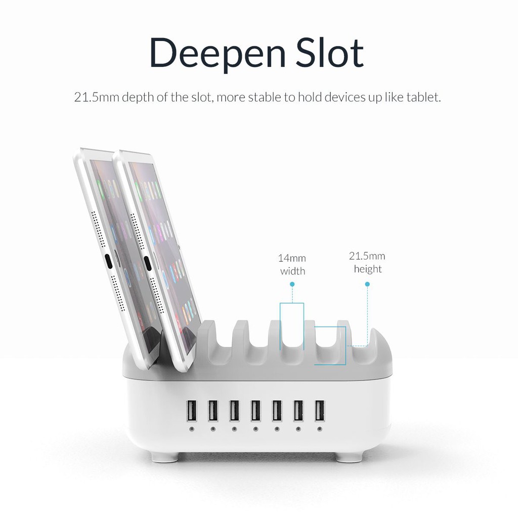 Smart Charging Station ORICO 7 Port Stand Phone holder DUK-7P - Terminal charger