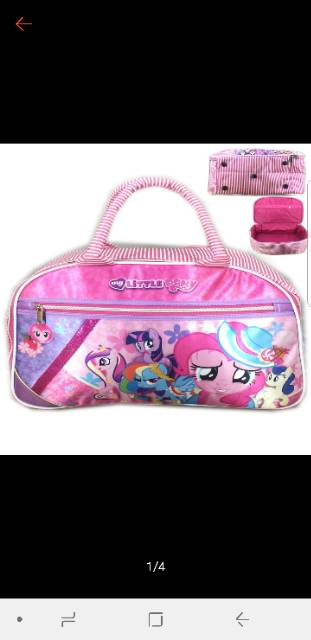 Travel Bag premium 2 sleting little pony bahan tebal kualitas terbaik