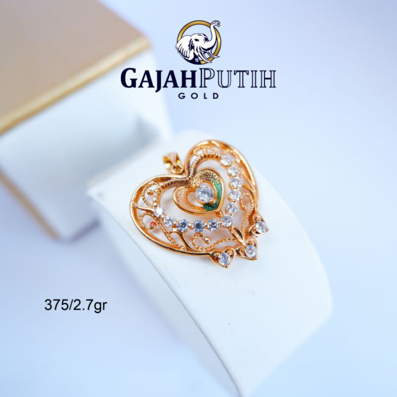 2,7gr Liontin Model Permata Love Emas Asli kodeN627