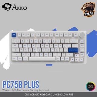 Akko PC75B Plus Blue on White Wireless RGB Mechanical Gaming Keyboard
