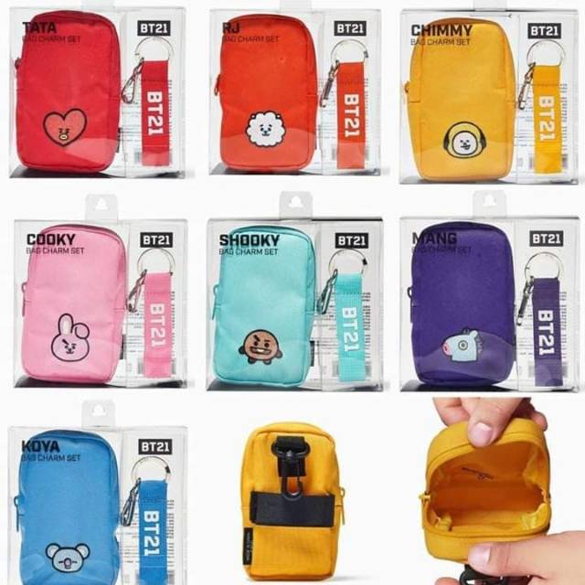 READY STOCK BTS / BT21 BAG CHARM SET OFFICIAL LINE FRIENDS - BAGCHARM RJ
