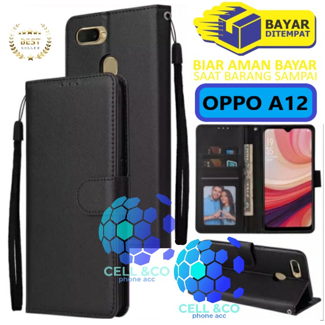 Flip cover OPPO A12 Flip case buka tutup kesing hp casing flip case leather wallet