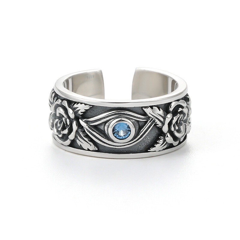Cincin Desain Ukiran Kuda Mesir Kuno Hipster Retro Klasik Gaya Punk Hip-Hop Rock Untuk Pria