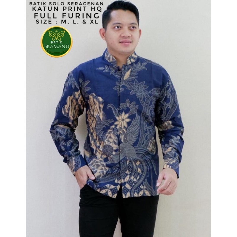 Batik Solo NEW BAUREKSO NAVY Full Furing Katun Halus Primisima