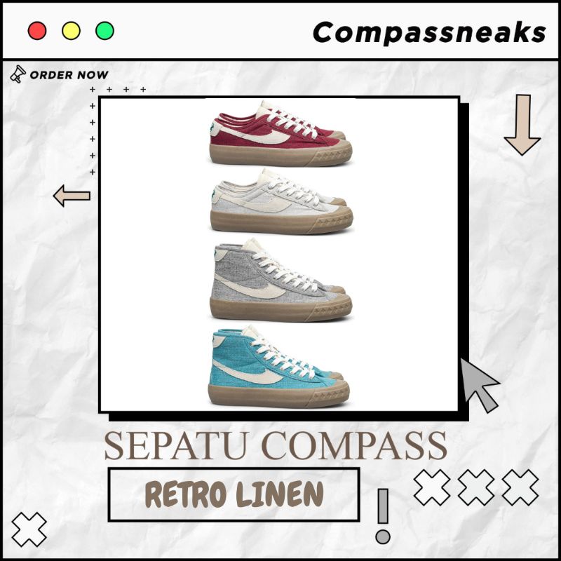 Sepatu Compass Retrograde Linen Low Dusk/Low Sand/High Ash/High Ocean