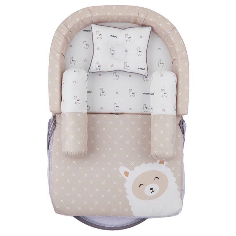 Omiland Kasur Bayi Lipat BUMPER Kelambu + Extra Perlak Series Sloth - OB21151-2 / Alpaca OB21204