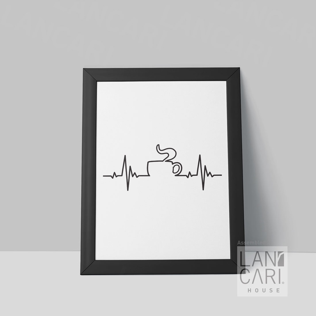 Lukisan Quote Coffee Minimalis Frame Hiasan Ruangan Dekorasi Wallpaper Pajangan Ruangan Dinding Cafe