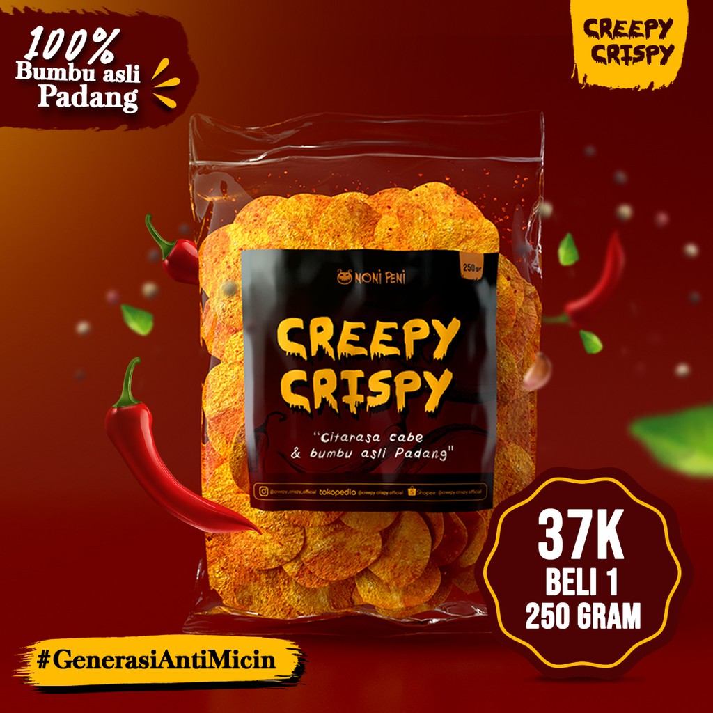 

Keripik Pedas Gurih Bumbu Ebi & Cabe Kering Asli Padang