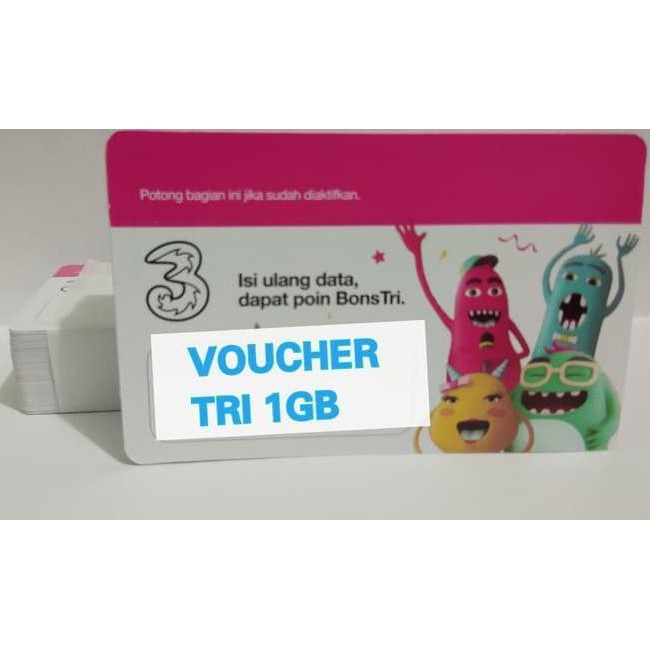 Voucher Isi Ulang Data Tri 1 Gb Kuota Vocer Three Regular 1Gb 24 Jam Kode 969