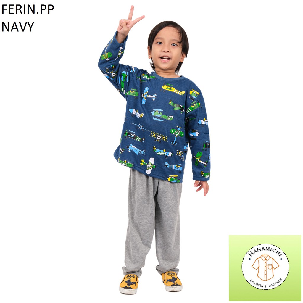 Hanamichi FERIN.PP Setelan Piyama Anak Lengan Panjang Full Print