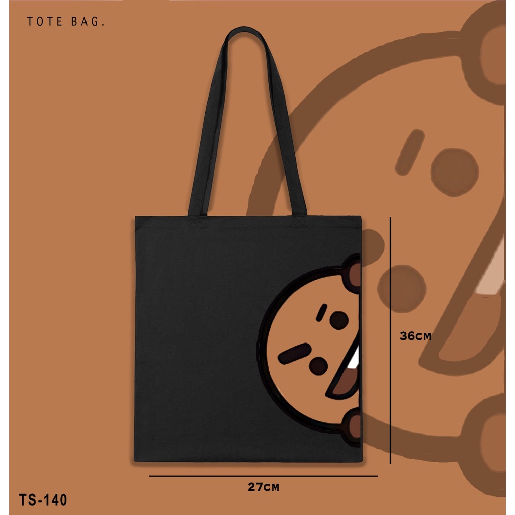 TOTE BAG WANITA / BT21 / TAS LES / KULIAH / TAS SANTAI  GAMBAR TAHAN LAMA