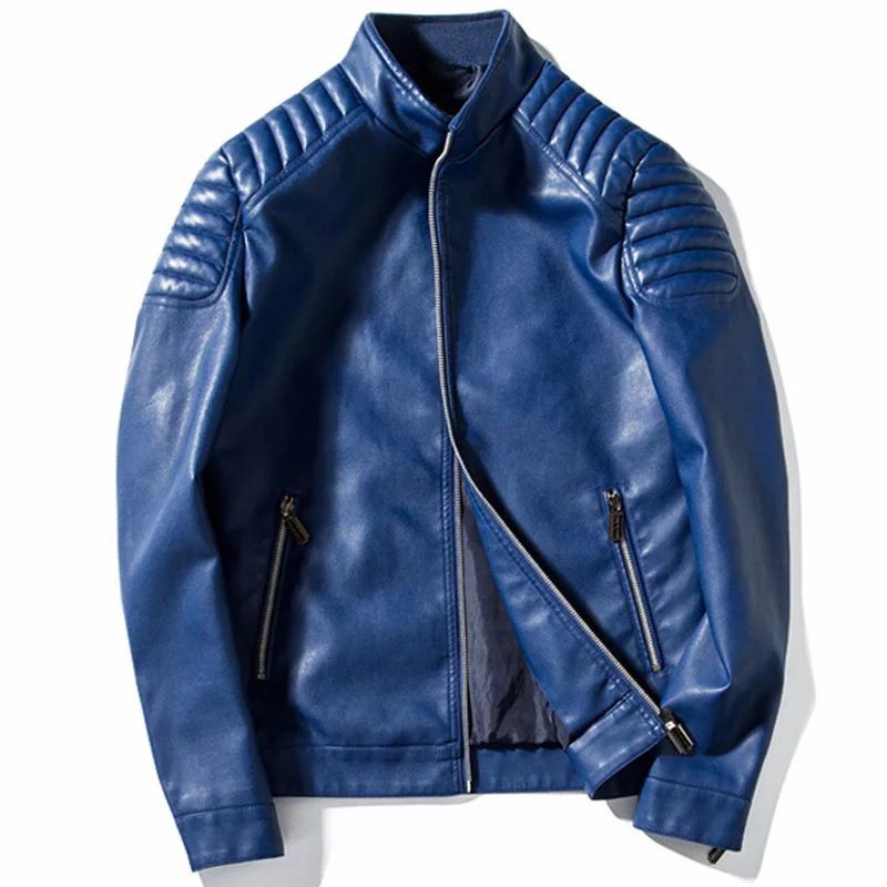 JAKET KULIT BIKER RACING KULIT ASLI DOMBA JAKET PRIA WARNA HITAM MERAH BIRU KUALITAS SUPER ORIGINAL 