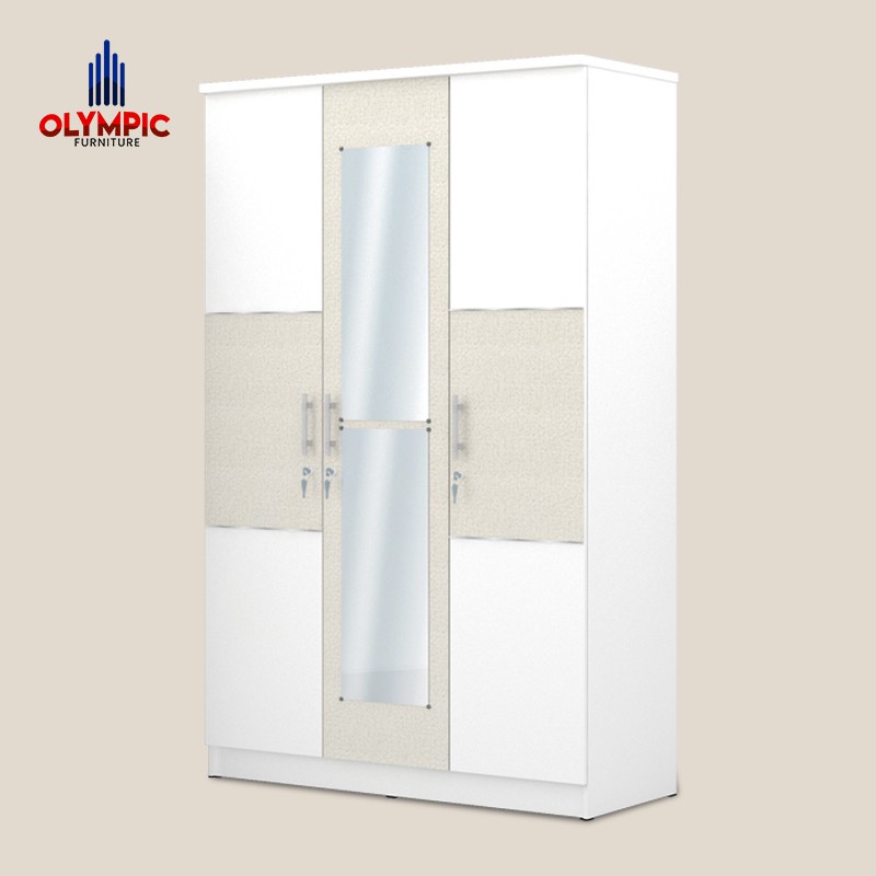Olympic Lemari Kayu 3 Pintu Lemari Pakaian Tiga Pintu HESSIAN Olympic