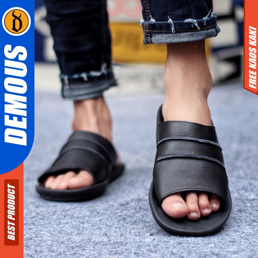 DEMOUS TAIM Sandal Slop Kulit Pria Sendal Casual Terbaru