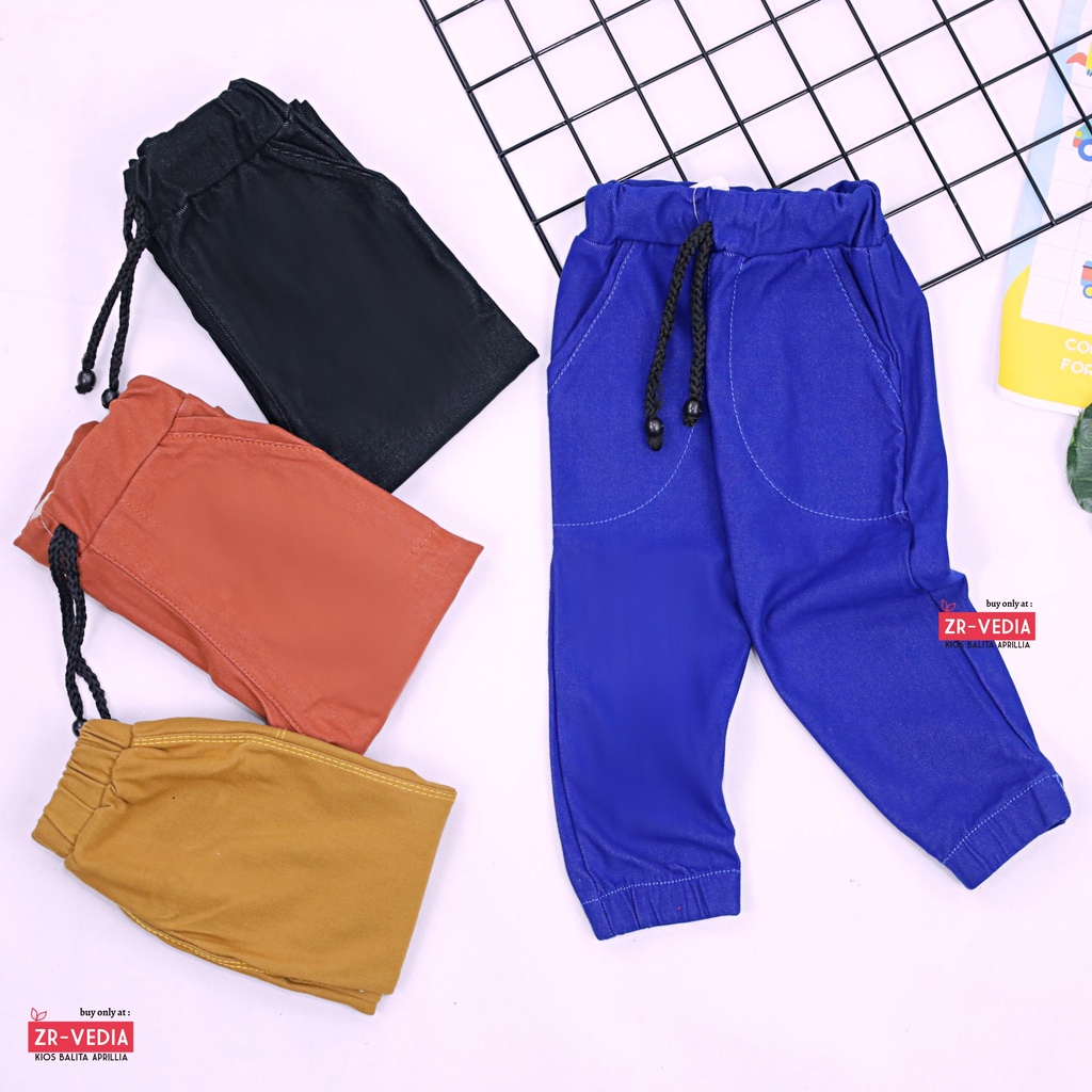 Jogger Anak Uk. 5-6 Tahun / Celana Joger Pants Panjang Anak Laki Perempuan Polos Jeans Denim Tebal