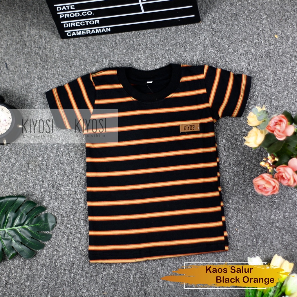 KIYOSI Kaos Baju Stripe Salur Anak CVC 30S Unisex 1 - 6 THN (1)