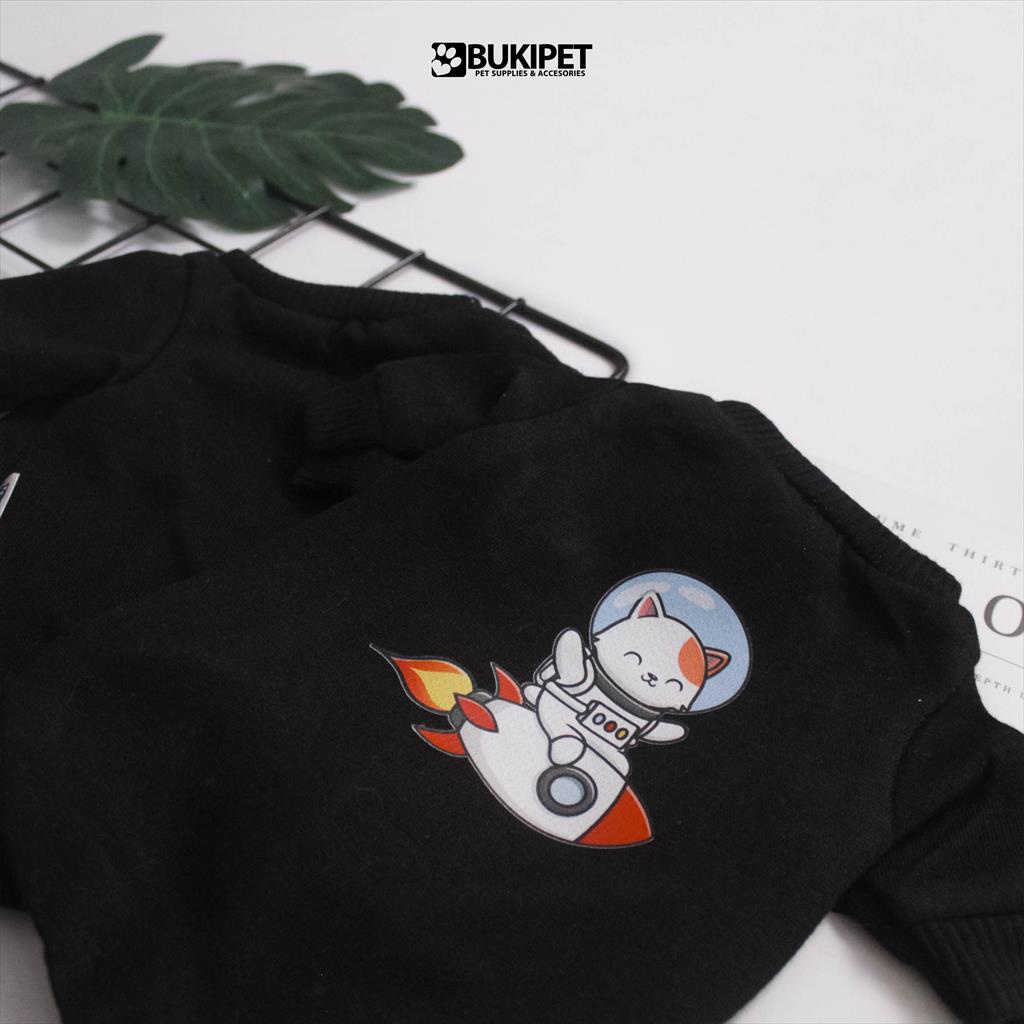 baju kucing anjing kelinci monyet lucu murah aksesoris hewan kecil - DAILY BASIC CREWNECK CATSTRONAUT