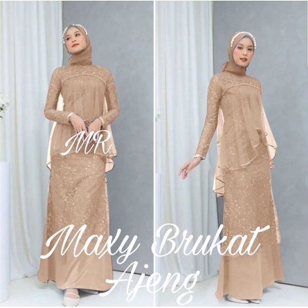 Promo Gamis Remaja Lebaran Terbaru 2021 2022 Pesta Kondangan Maxi Ajeng Brukat Model Duyung Mewah Mu